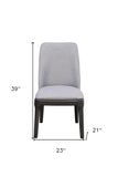 23" X 21" X 39" Light Gray Linen Upholstered Seat And Oak Wood Side Chair