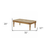 23" X 56" X 37" Walnut Wood Marble Sofa Table