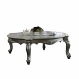 47" Antique Platinum Wood Poly Resin Coffee Table