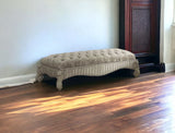 28" X 65" X 20" Ivory Fabric Bone White Upholstery Poly Resin Bench