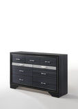 63" Black Manufactured Wood Nine Drawer Gentlemans Chest