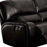 Black Faux Leather Power Reclining L Shaped Six Piece Corner Sectional With Console