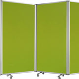 Green Rolling Three Panel Room Divider Screen