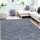 8' X 10' Polyester Indigo Or Ivory Heather Area Rug