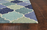 7' X 9' Uv Treated Polypropylene Blue Area Rug