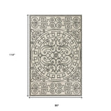 7' X 9' Uv Treated Polypropylene Ivory Or Blue Area Rug