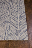 8'X10' Blue Hand Tufted Herringbone Indoor Area Rug