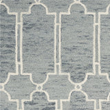 8'X10' Slate Blue Hand Tufted Geometric Indoor Area Rug