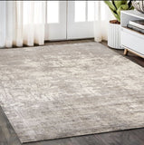 5'X7' Beige Hand Loomed Abstract Brushstroke Indoor Area Rug