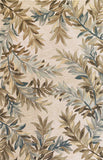 5'X8' Ivory Hand Tufted Pinnate Fronds Indoor Area Rug