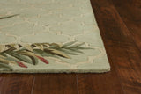 5'X8' Sage Green Hand Tufted Tropical Quatrefoil Indoor Area Rug