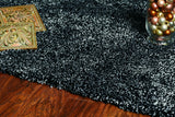 8' X 11' Black Heather Shag Area Rug