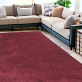 8' X 11' Solid Red Shag Area Rug