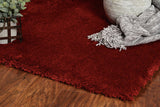 8' X 11' Solid Red Shag Area Rug