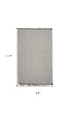 7' X 9' Wool Ivory Or Grey Area Rug