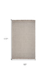 7' X 9' Wool Ivory Or Grey Area Rug