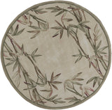 7' Round Wool Ivory Area Rug