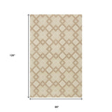 8' X 11' Ivory Wool Geometric Hand Tufted Area Rug