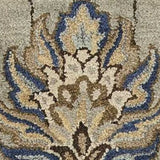 8'X11' Midnight Blue Hand Tufted Traditional Floral Indoor Area Rug