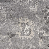 9'X13' Grey Machine Woven Distressed Floral Traditional Indoor Area Rug