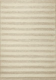 8'X10' White Ivory Hand Woven Knobby Cornish Stripe Indoor Area Rug