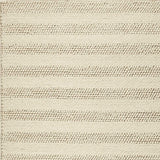 8'X10' White Ivory Hand Woven Knobby Cornish Stripe Indoor Area Rug