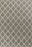 8'X10' Dark Grey Hand Woven Diamond Pattern Indoor Area Rug