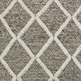 8'X10' Dark Grey Hand Woven Diamond Pattern Indoor Area Rug