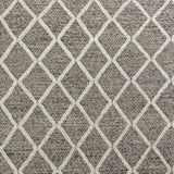 8'X10' Dark Grey Hand Woven Diamond Pattern Indoor Area Rug