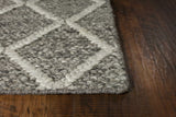 8'X10' Dark Grey Hand Woven Diamond Pattern Indoor Area Rug