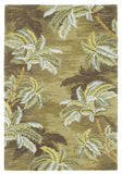 8'X10' Moss Green Hand Tufted Palm Trees Indoor Area Rug