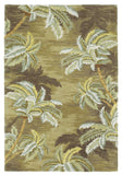 8'X10' Moss Green Hand Tufted Palm Trees Indoor Area Rug