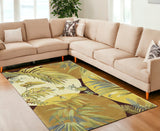 8'X10' Coral Red Ivory Hand Tufted Tropical Leaves Indoor Area Rug