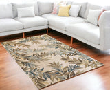 7' X 9' Wool Ivory Area Rug