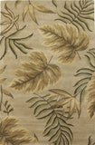 8'X11' Sand Beige Hand Tufted Tropical Leaves Indoor Area Rug