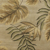 8'X11' Sand Beige Hand Tufted Tropical Leaves Indoor Area Rug