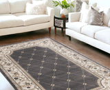 9' X 12' Polypropylene Grey Or Ivory Area Rug