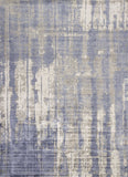 7' X 10' Viscose Grey Or Blue Area Rug