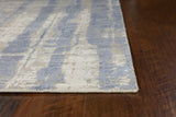 7' X 10' Viscose Grey Or Blue Area Rug