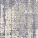 7' X 10' Viscose Grey Or Blue Area Rug