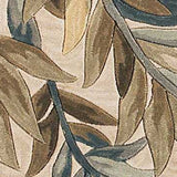 9'X12' Ivory Hand Tufted Pinnate Fronds Indoor Area Rug