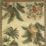 9'X12' Ivory Hand Tufted Pinnate Fronds Indoor Area Rug