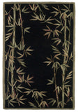 8' X 11' Wool Black And Bamboo Area Rug