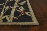 8' X 11' Wool Black And Bamboo Area Rug