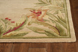 8' X 11' Wool Ivory Tropical Greenery Area Rug