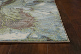 9' X 13' Green And Brown Abstract Marble Area Rug