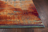 9' X 13' Green And Brown Abstract Marble Area Rug