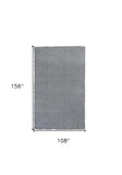 9' X 13' Grey Indoor Shag Rug