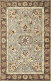 9'X13' Grey Mocha Hand Tufted Traditional Floral Indoor Area Rug