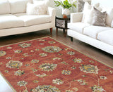 9' X 13' Sienna Orange Wool Handmade Area Rug